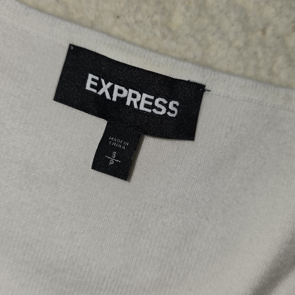 Express White and Yellow V-Neck Bodysuit - Picture 6 of 6